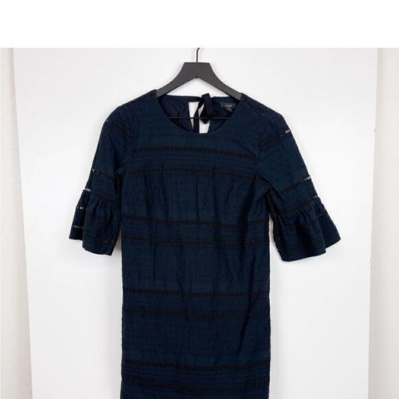 J.Crew Size 2 Mini Shift Dress Eyelet Flare
Sleeve Embroidered Black - Picture 6 of 14